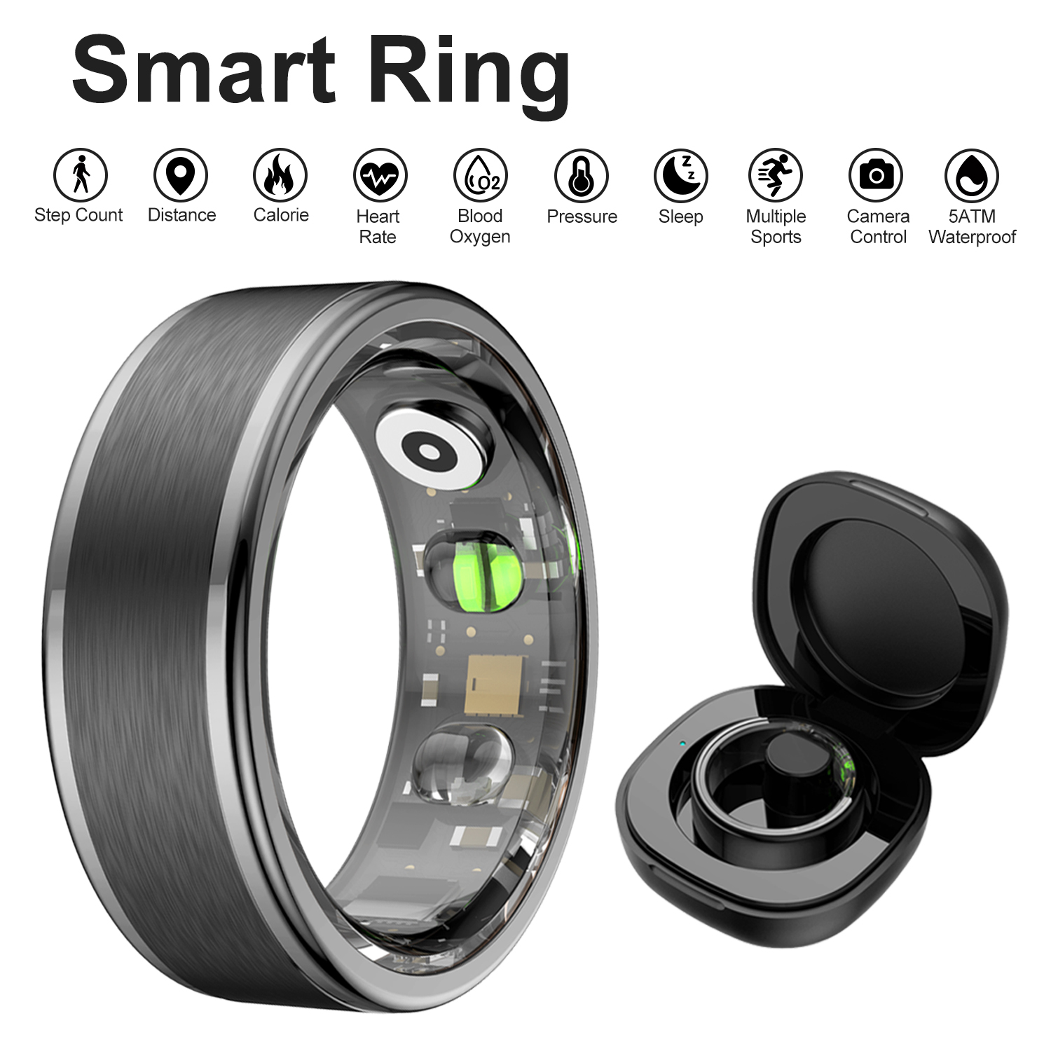 Blood Oxygen Monitor - R03 Smart Ring Men Women With