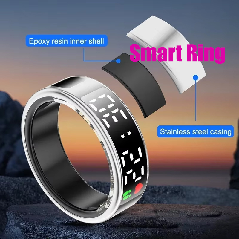 Blood Oxygen Monitor - Fitness Sleep Smart Ring LED Display