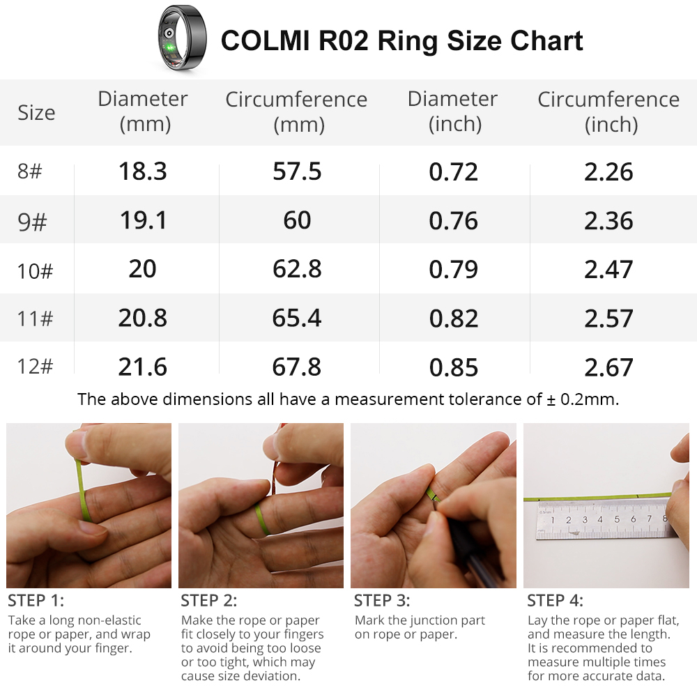 [2024 ] COLMI R02 Smart Ring M - Blood Oxygen Monitor ulasan dan harga