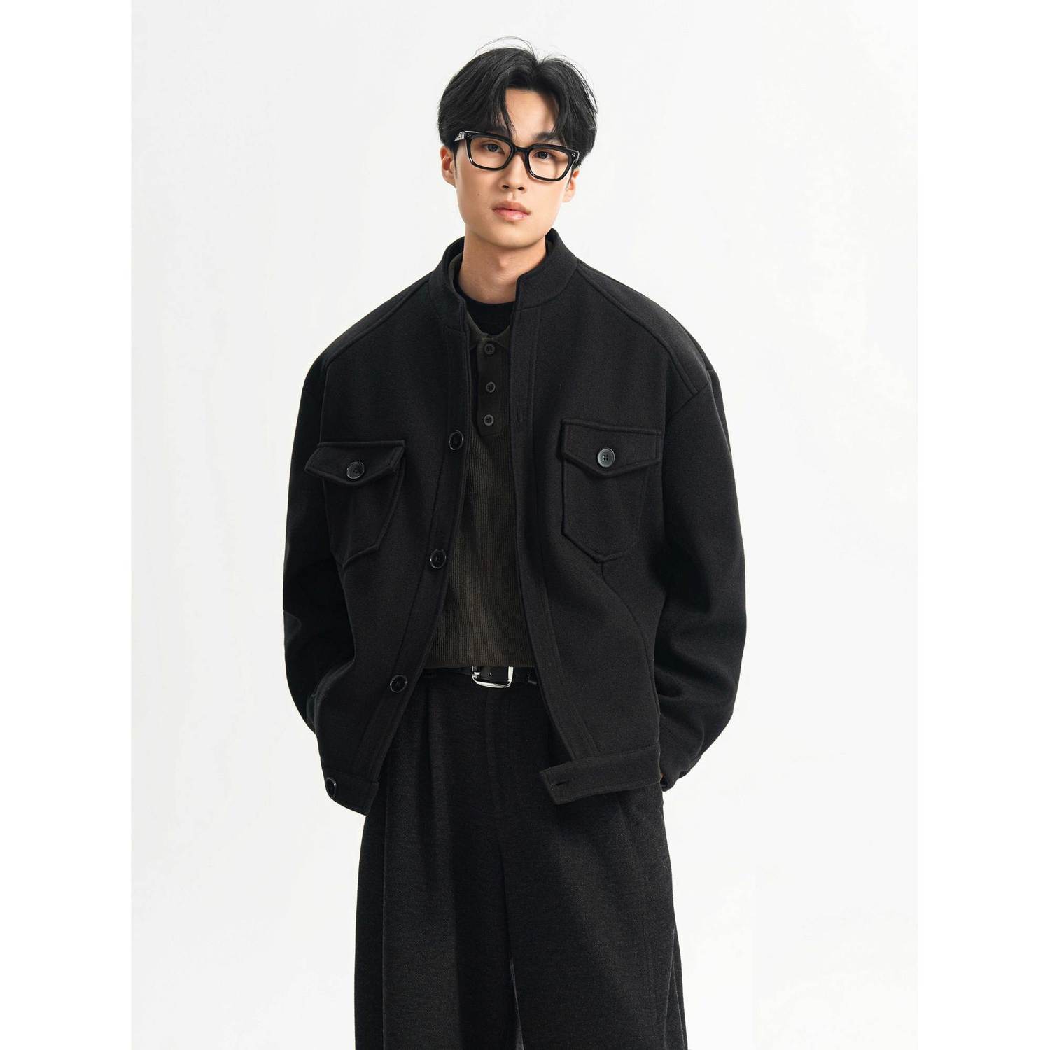 Wool Blend Jacket Man Green He - Health Wellness Training ulasan dan harga