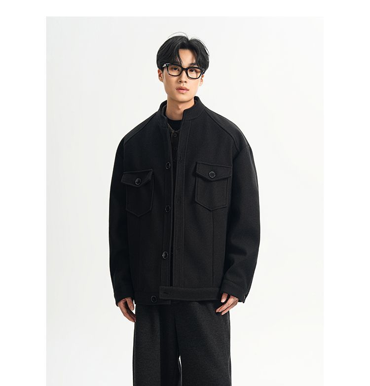 Wool Blend Jacket Man Green He - Health Wellness Training ulasan dan harga