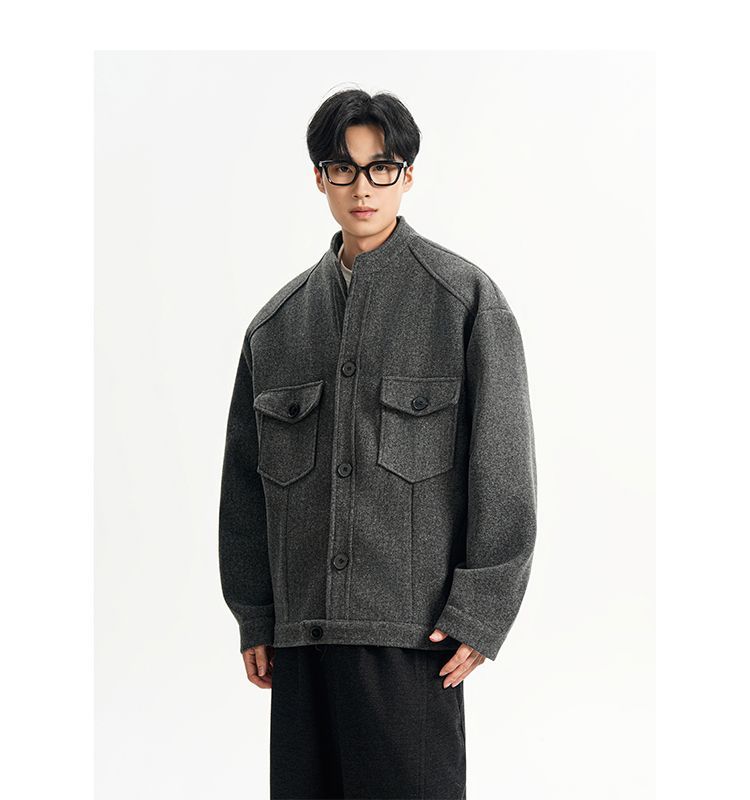 Wool Blend Jacket Man Green He - Health Wellness Training ulasan dan harga