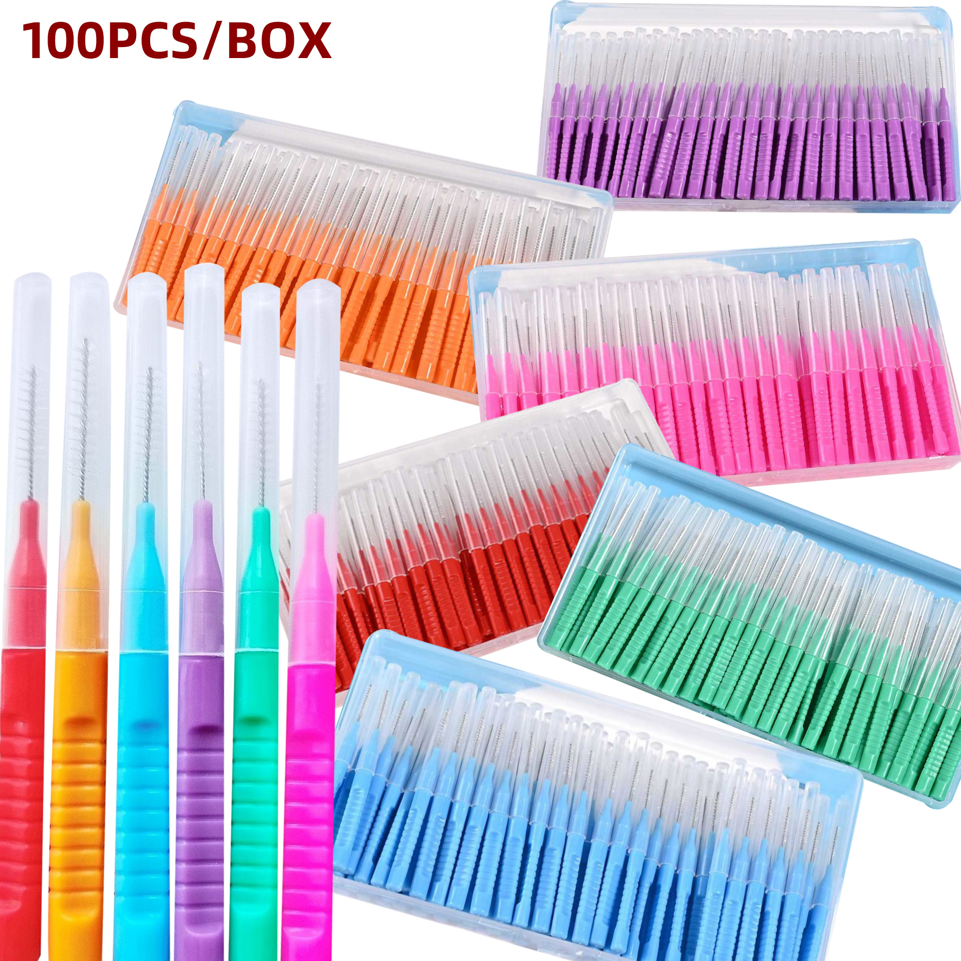 100Pcs 0.6-1.2mm Interdental B - Health Wellness Items ulasan dan harga