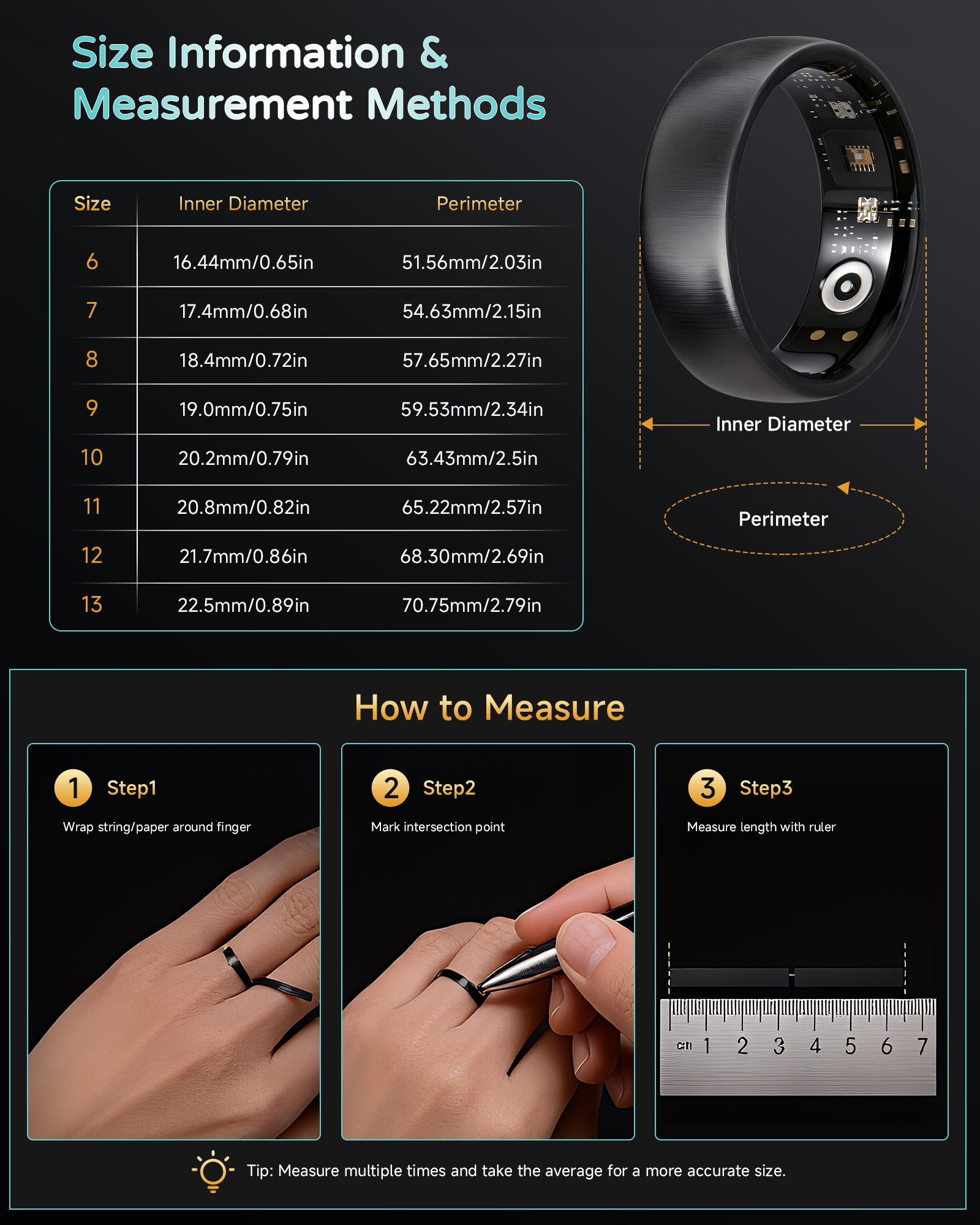 AURA Matt Smart Ring Fitness S - Blood Oxygen Monitor ulasan dan harga