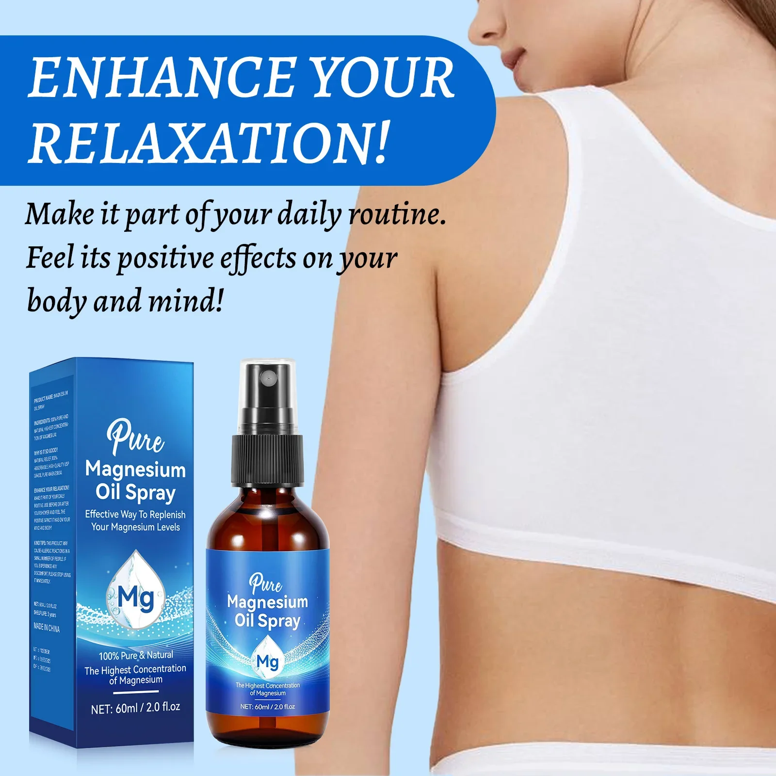 Magnesium Body Oil Spray 60ml  - Bath Salts Magnesium ulasan dan harga