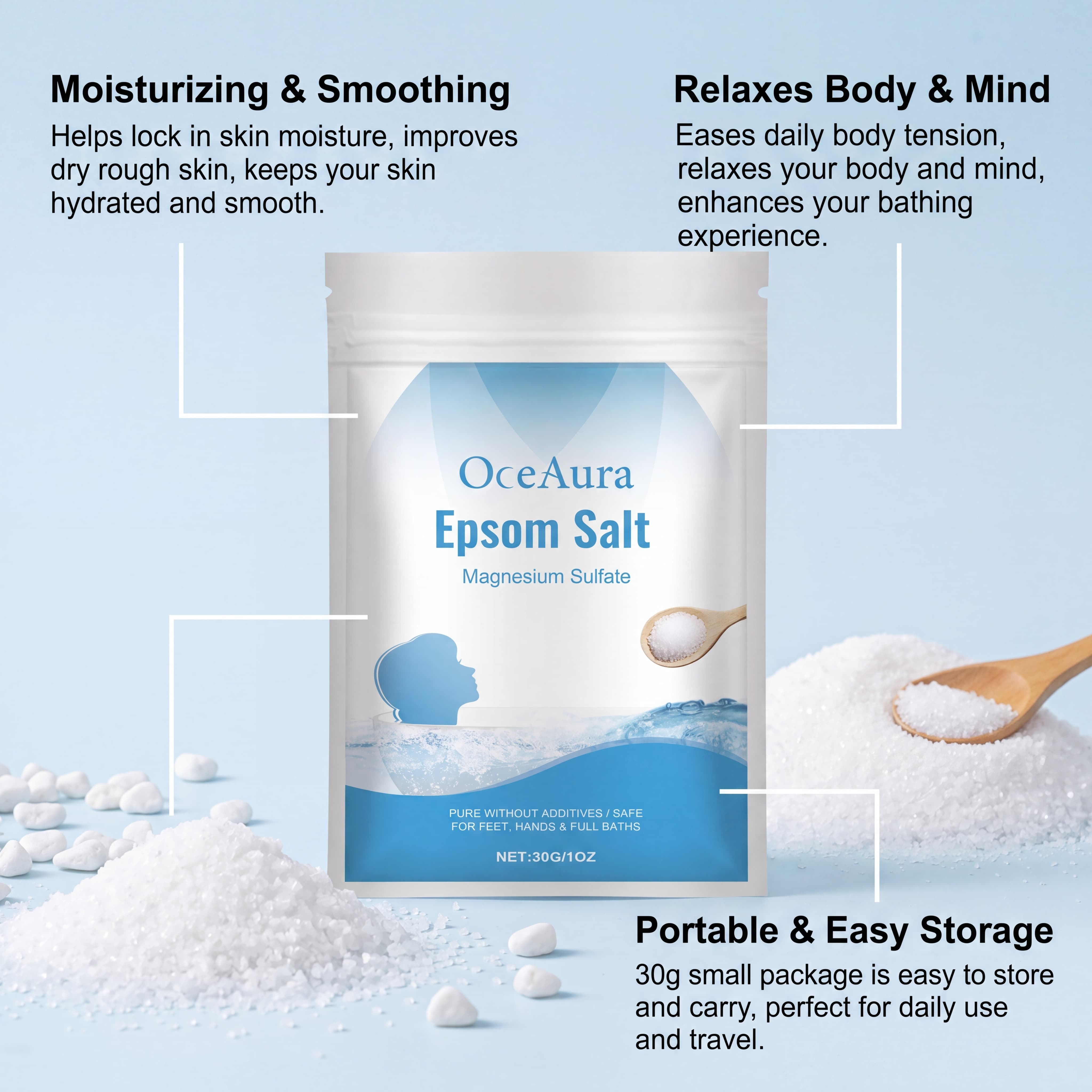 Pure Epsom Salt Magnesium Sulf - Bath Salts Magnesium ulasan dan harga