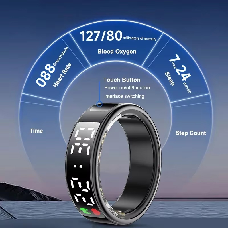 Fitness Sleep Smart Ring LED D - Blood Oxygen Monitor ulasan dan harga