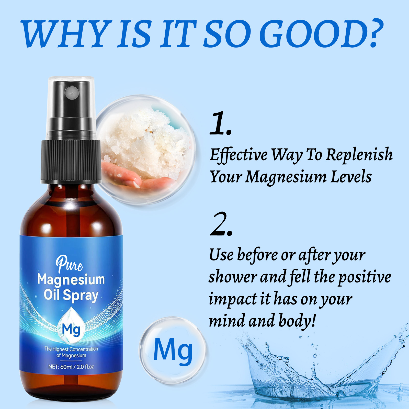Natural Magnesium Oil 60ml - 1 - Bath Salts Magnesium ulasan dan harga